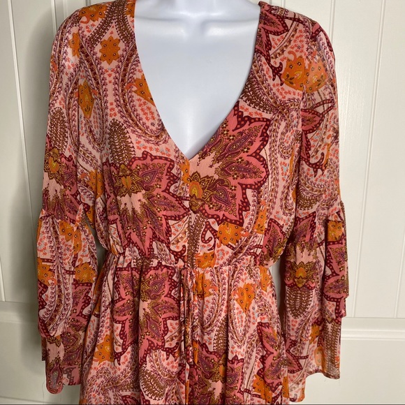 5/$25! GB NWT wanderlust long sleeve boho romper sz small - Picture 2 of 9